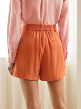 MOTF PREMIUM SOLID SLANT POCKET FOLD PLEATED SHORTS WITHOUT BELT